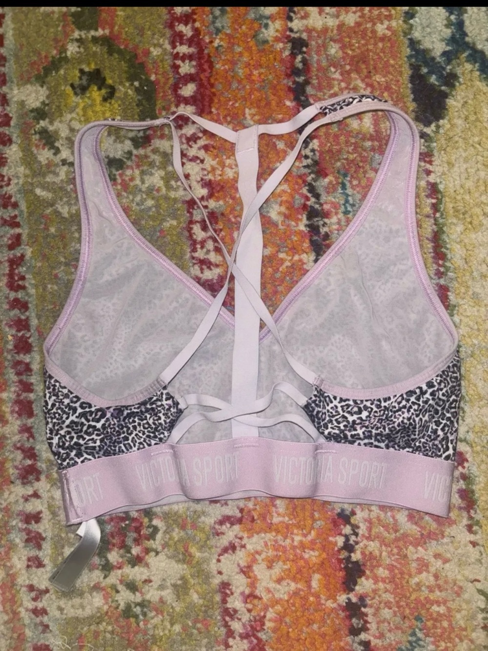 PINK Victoria's Secret Pink Trim Leopard Sports Bra - Picture 2 of 3